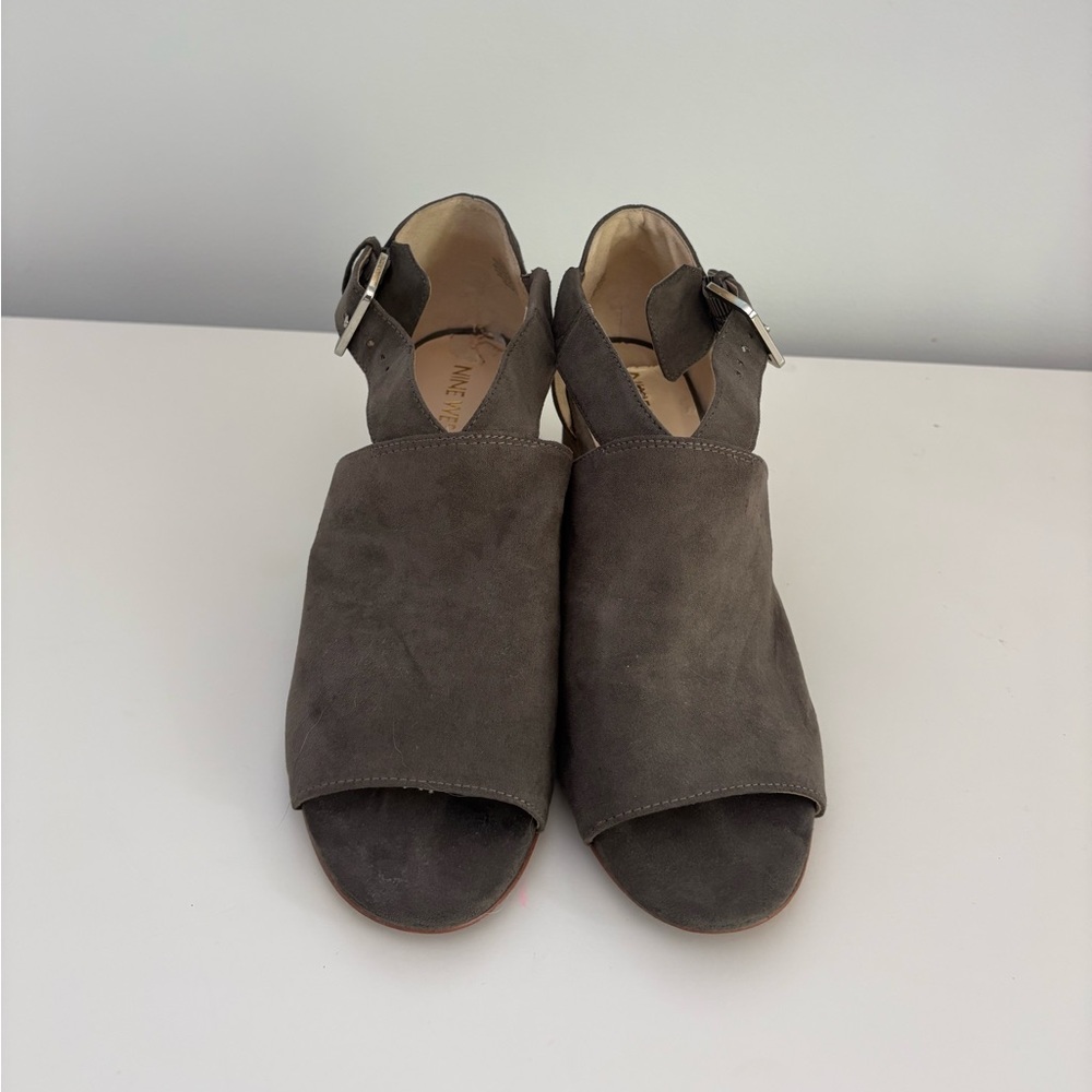 Nine West open toe block heels